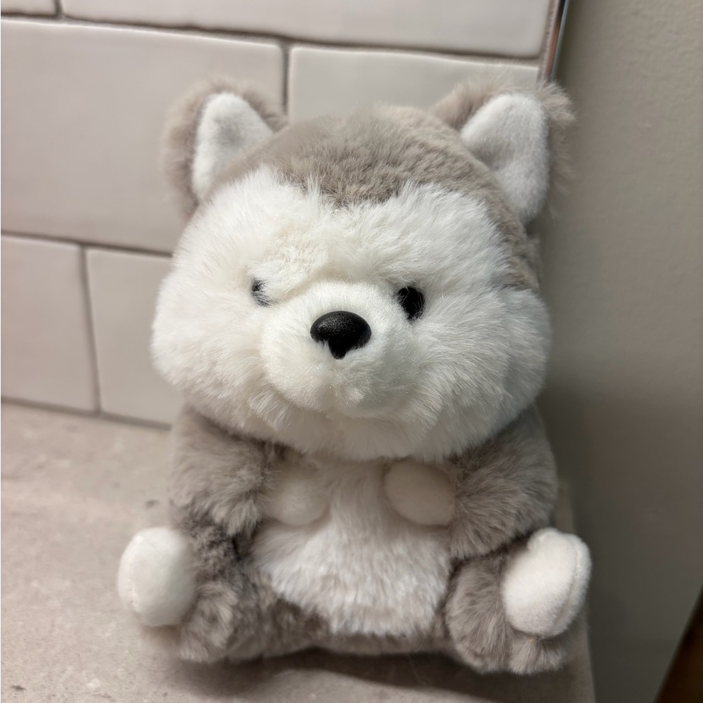 Plush Husky Toy - Gray and White